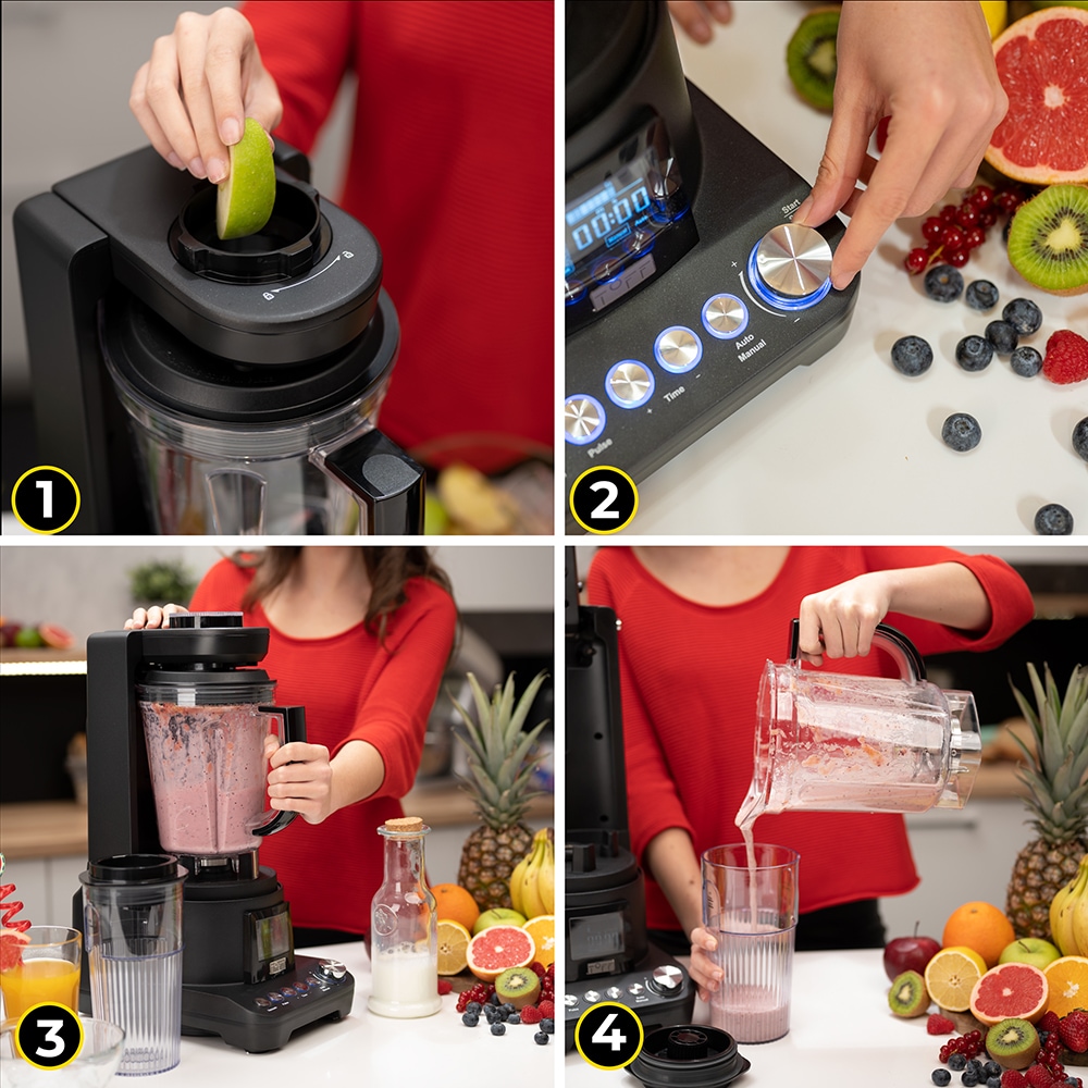 Blender cu mixare in vid TOFF DOMINIUM TO4001, 1.5l, 1400W, 10 trepte viteza, negru