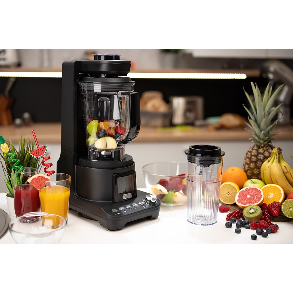 Blender cu mixare in vid TOFF DOMINIUM TO4001, 1.5l, 1400W, 10 trepte viteza, negru