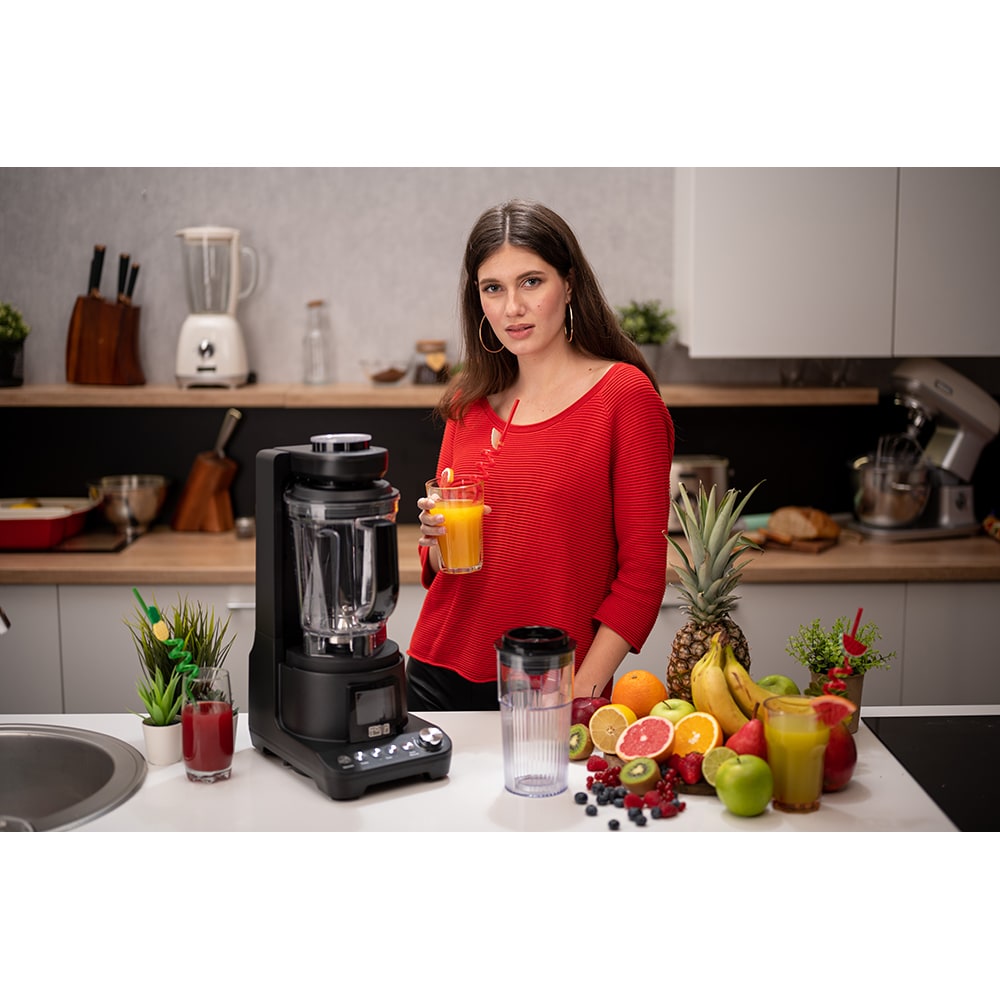 Blender cu mixare in vid TOFF DOMINIUM TO4001, 1.5l, 1400W, 10 trepte viteza, negru