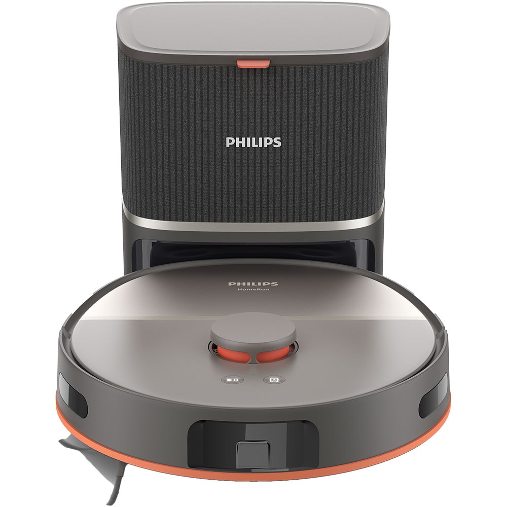 Aspirator robot PHILIPS HomeRun 5000 XU5100/10, 0.27l, 14.7V, autonomie max 200 min, Wi-Fi, functie mop, gri inchis