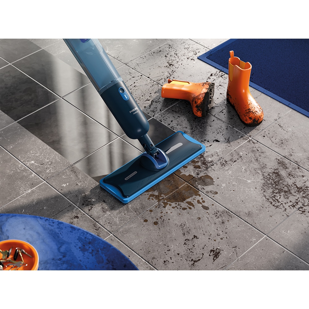 Mop electric PHILIPS OneUp Seria 3000 XV3101/11, 0.31l, 3.6V, autonomie max 50 min, albastru