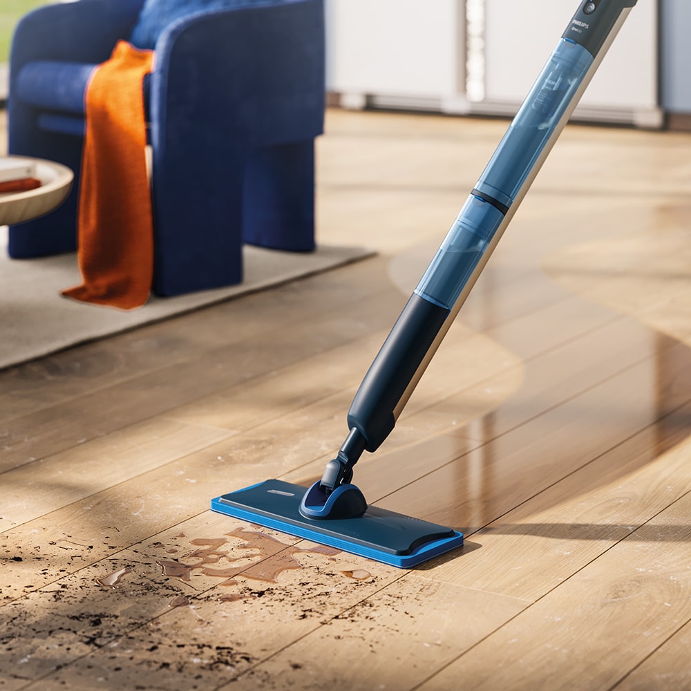 Mop electric PHILIPS OneUp Seria 5000 XV5113/11, 0.28l, 3.6V, autonomie max 70 min, albastru