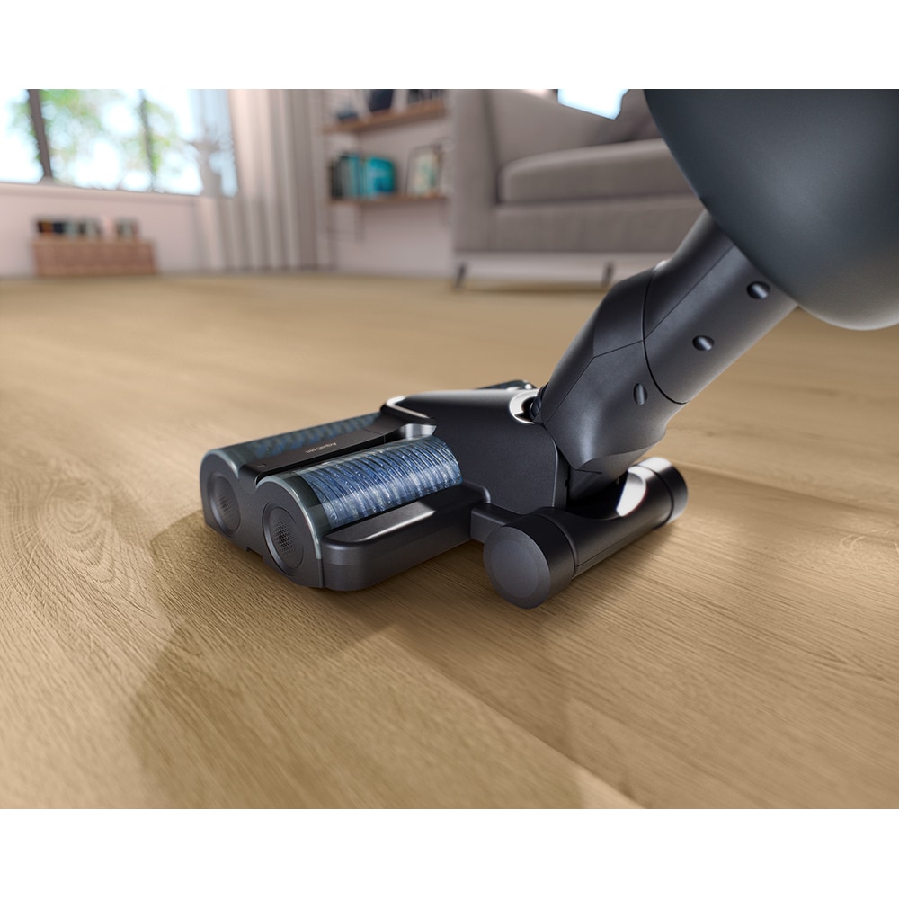 Aspirator vertical PHILIPS AquaTrio Seria 7000 XW7110/01, 0.67l, 25.9V, autonomie max 25 min, sistem Aqua Diffusion, negru-albastru