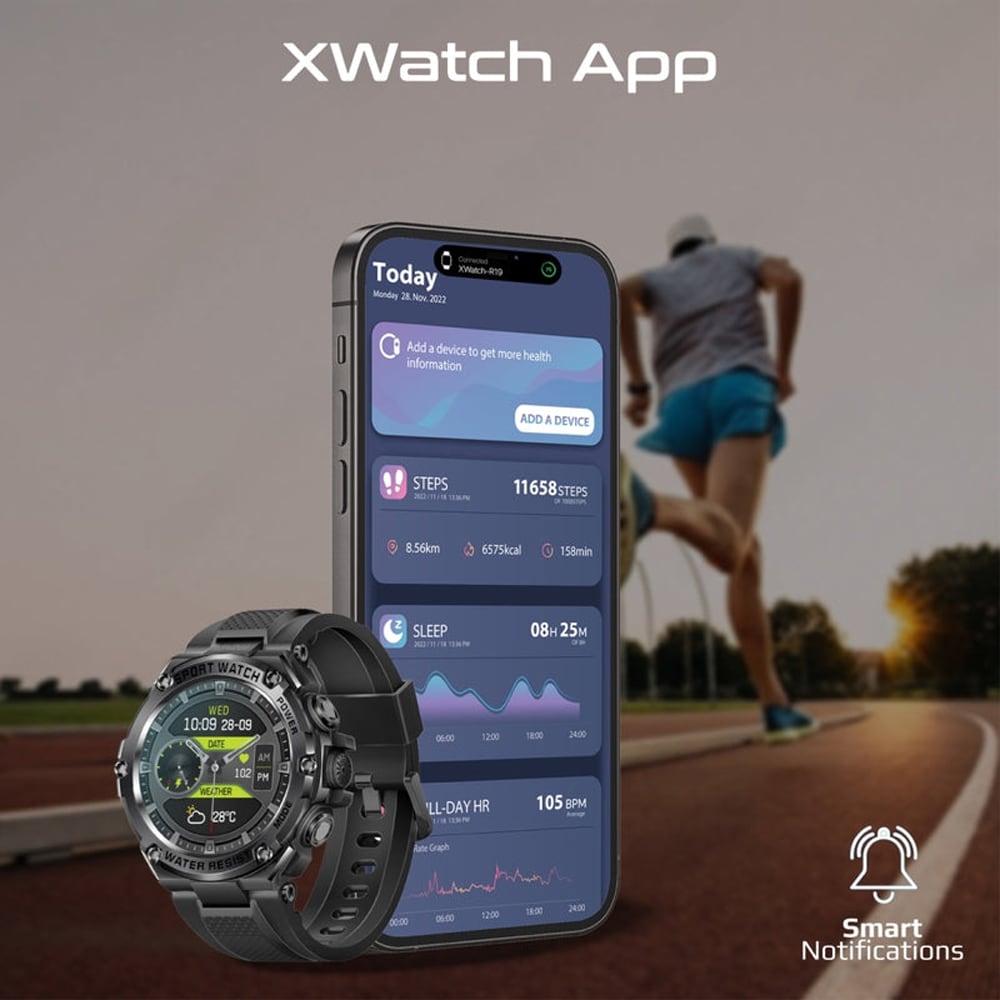 Smartwatch PROMATE XWatch-R19, Android/iOS, negru