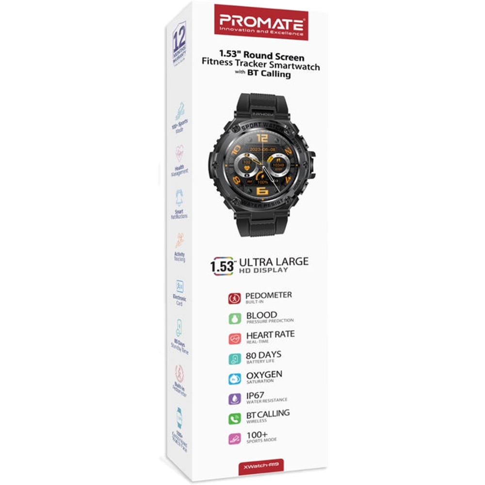 Smartwatch PROMATE XWatch-R19, Android/iOS, negru