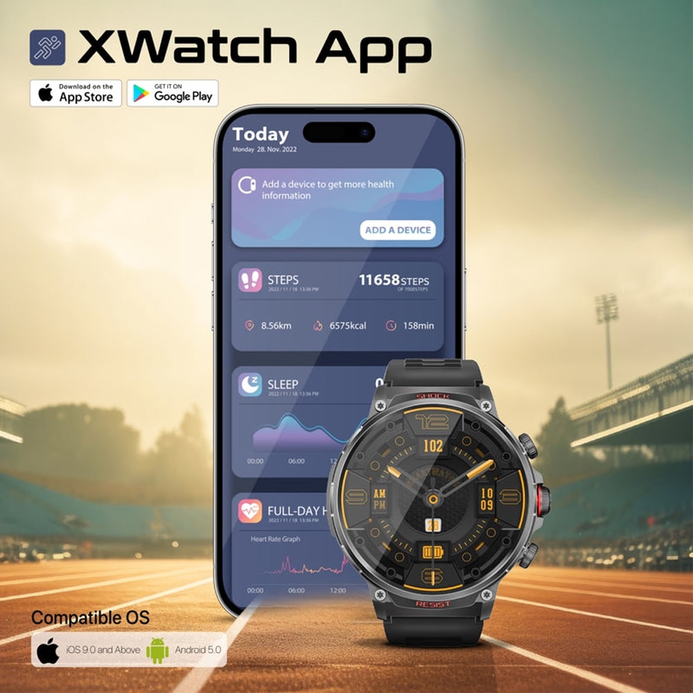 Smartwatch PROMATE XWatch-R20, Android/iOS, negru