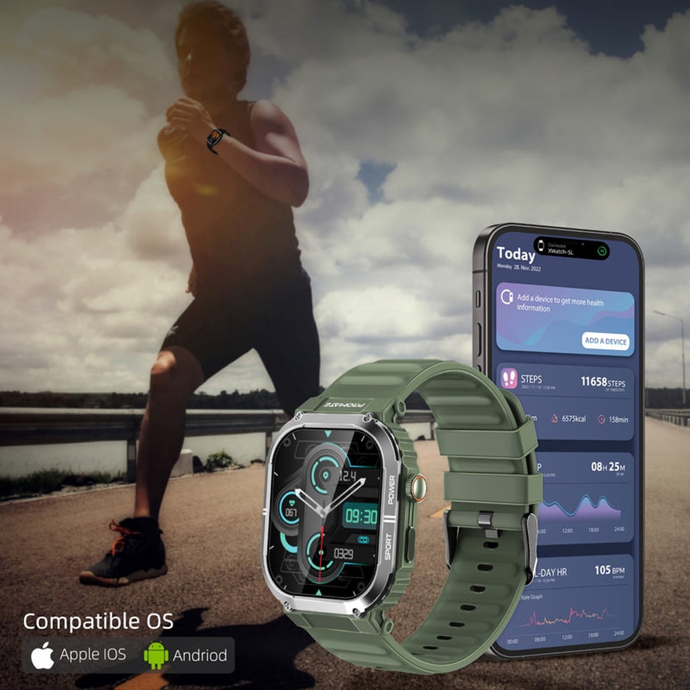Smartwatch PROMATE XWatch-SL, Android/iOS, verde