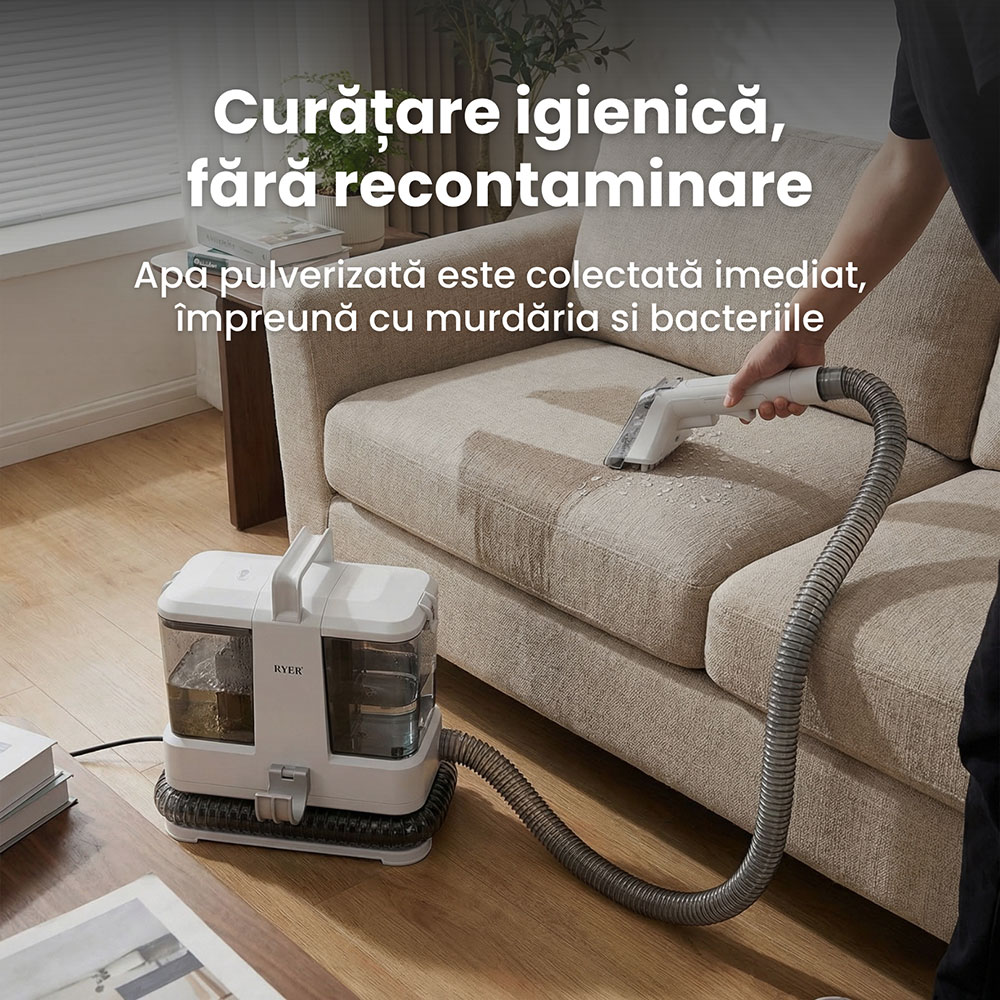 Aspirator cu spalare RYER Spot Cleaner Compact, 0.8l, 330W, alb