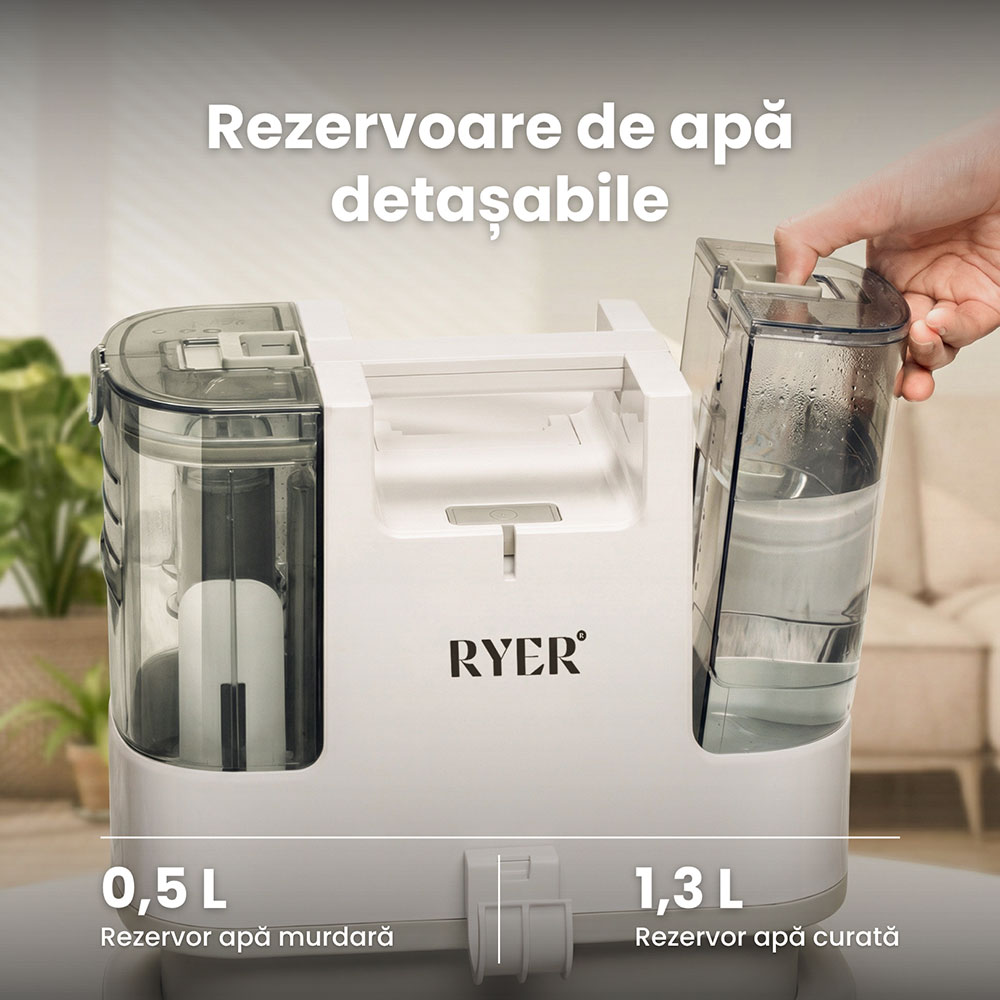 Aspirator cu spalare RYER Spot Cleaner, 1.3l, 400W, alb