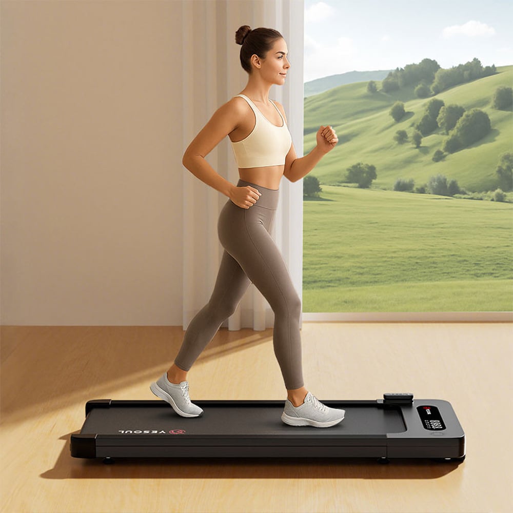 Banda de alergat YESOUL W2 Treadmill, viteza maxima 6km/h, greutate suportata 136kg, negru