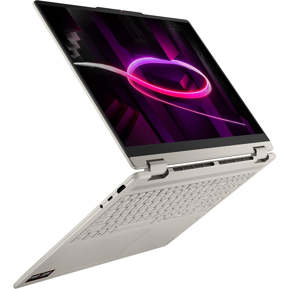 Laptop 2 in 1 LENOVO Yoga 7 16AGP11, AMD Ryzen AI 7 445 pana la 4.6GHz, 16" WUXGA Touch, 24GB, SSD 1TB, AMD Radeon 840M Graphics, Free Dos, Seashell