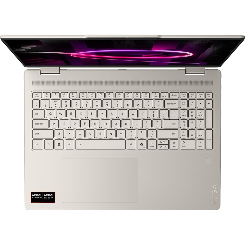 Laptop 2 in 1 LENOVO Yoga 7 16AGP11, AMD Ryzen AI 7 445 pana la 4.6GHz, 16" WUXGA Touch, 24GB, SSD 1TB, AMD Radeon 840M Graphics, Free Dos, Seashell