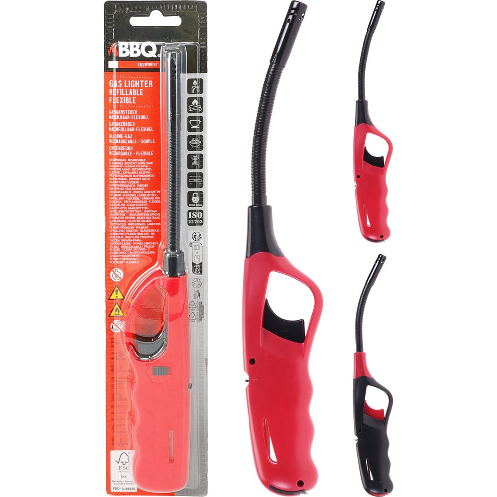 Aprinzator cu gaz, reincarcabil, 28 cm, rosu-negru