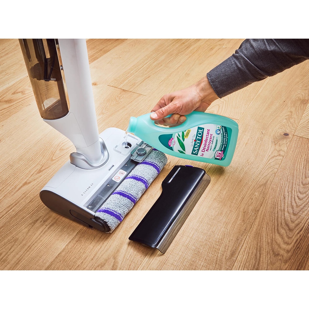 Aspirator vertical cu spalare ROWENTA X-Clean 12 GZ7257E0 GZ7257E0, 0.79l, 21.6V, autonomie max 60 min, alb