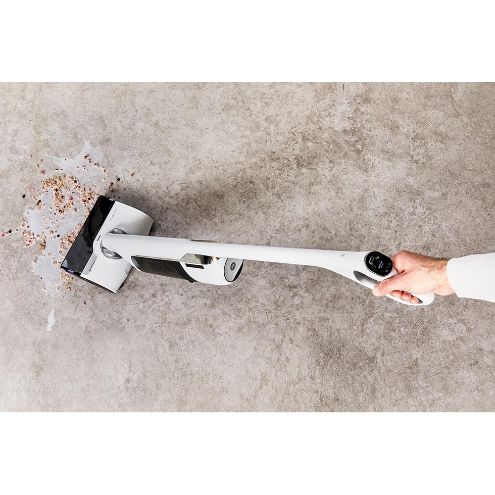 Aspirator vertical cu spalare ROWENTA X-Clean 12 GZ7257E0 GZ7257E0, 0.79l, 21.6V, autonomie max 60 min, alb