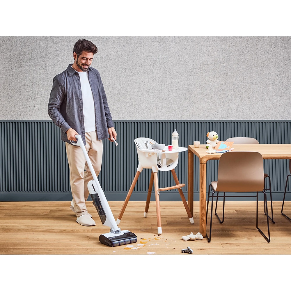 Aspirator vertical cu spalare ROWENTA X-Clean 12 GZ7257E0 GZ7257E0, 0.79l, 21.6V, autonomie max 60 min, alb