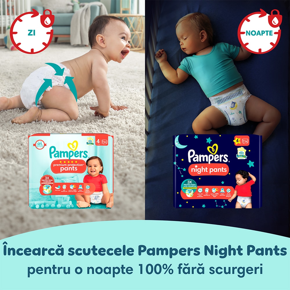 Scutece chilotel PAMPERS Premium Care Pants XXL Box nr 7, Unisex, 17 kg+, 80 buc