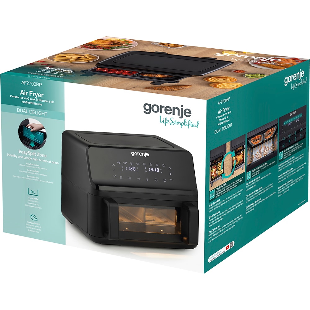 Friteuza cu aer cald GORENJE AF2700BP, 9l, 2700W, negru