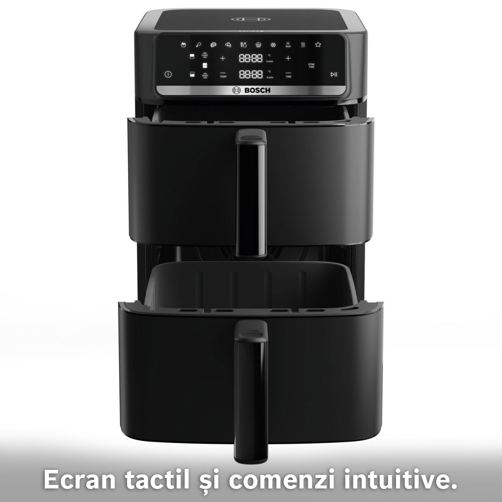 Friteuza cu aer cald dubla BOSCH Seria 6 MAFD661B4, 12l, 2800W, negru