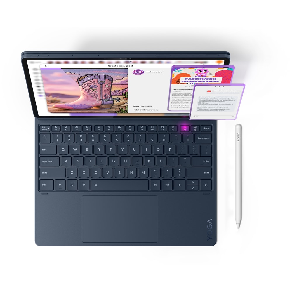 Tableta LENOVO Yoga Tab Plus Gen 2, 13", 256GB, 16GB RAM, Wi-Fi, Cosmic Blue, Lenovo Tab Pen Pro 2 + Folio Case