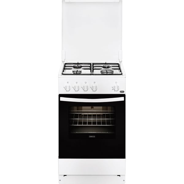 Aragaz ZANUSSI ZCG210S1WA, 4 arzatoare, Gaz, L 50 cm, alb