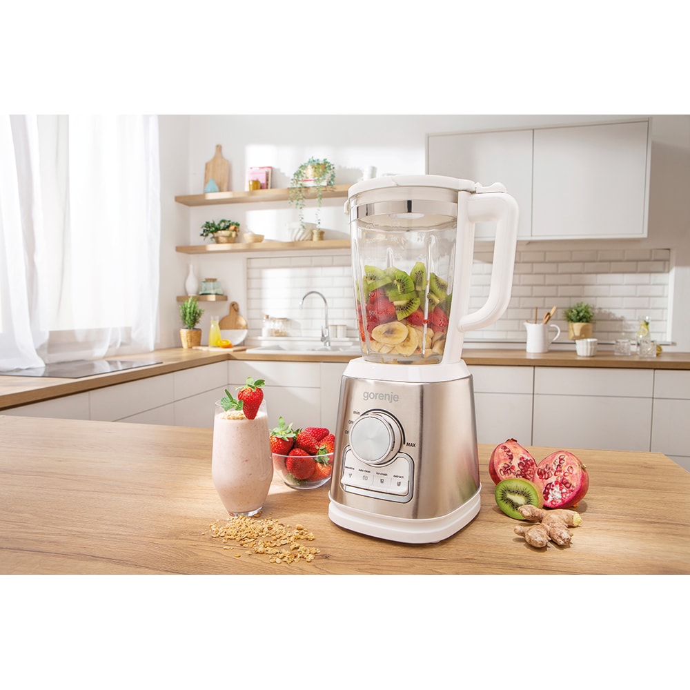 Blender GORENJE B1400E, 1.75l, 1400W, viteza variabila, alb-argintiu