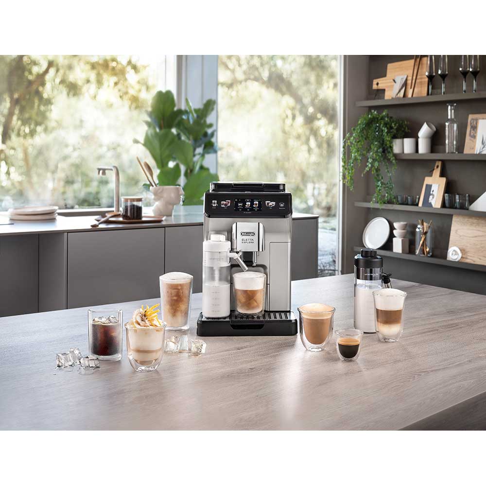 Espressor automat DELONGHI Eletta Explore ECAM 450.65.S, 1.8l, 1450W, 19 bar, 50+bauturi calde si reci, argintiu-negru