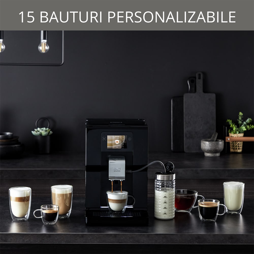 Espressor automat KRUPS Intuition EA873810, 3l, 1450W, 15 bar, negru-argintiu
