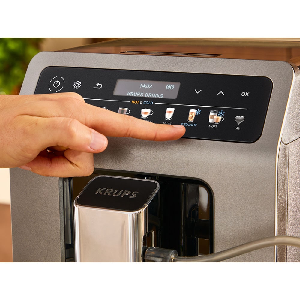 Espressor automat KRUPS Evidence Hot&Cold EA898GF0, 2.3l, 1450W, 15 bar, gri-negru