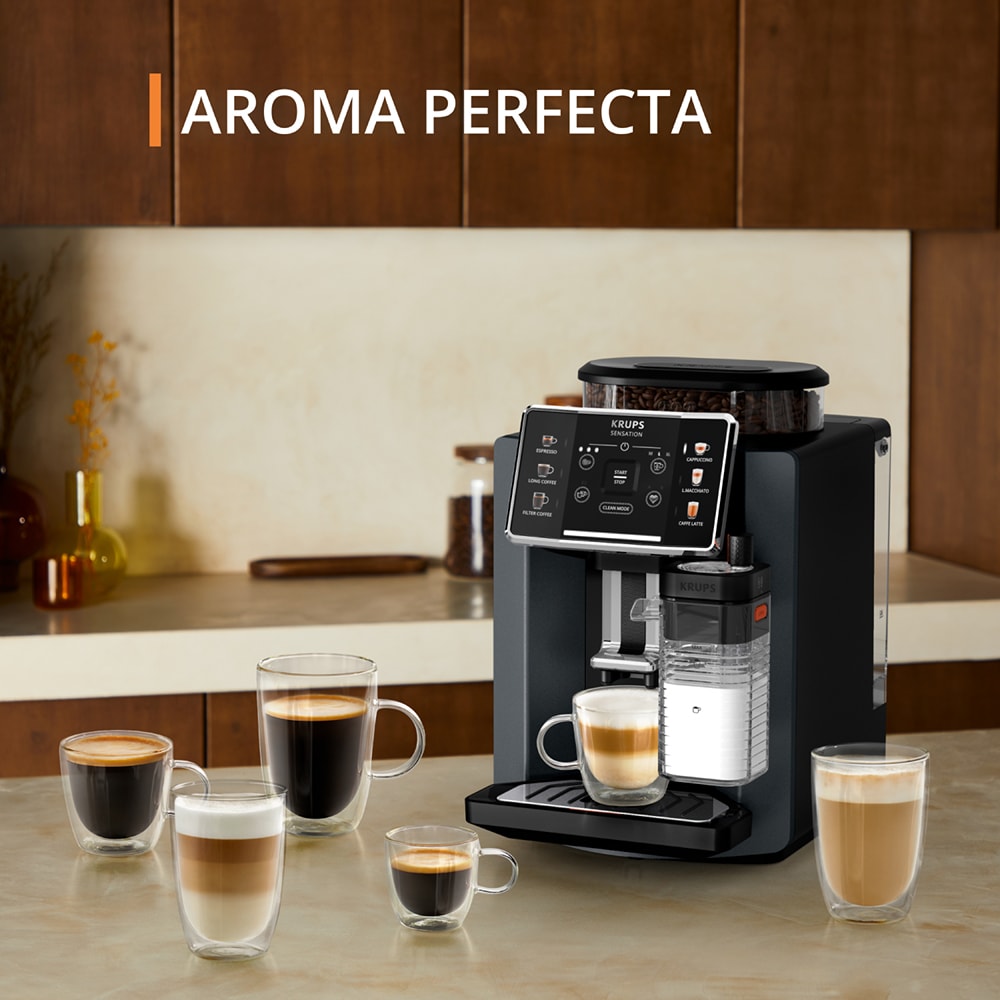 Espressor automat KRUPS Sensation Milk EA912B10, 1.7l, 1450W, 15 bar, negru