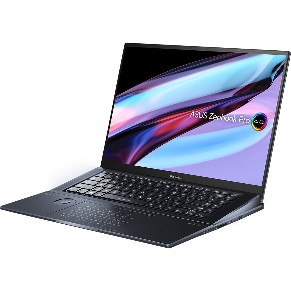 Laptop ASUS Zenbook Pro 16X OLED UX7602ZM-ME022X, IntelCorei7-12700H pana la 4.7GHz, 16" 4K UHD Touch, 16GB, SSD 1TB, NVIDIAGeForceRTX3060 6GB, Windows 11 Pro, negru