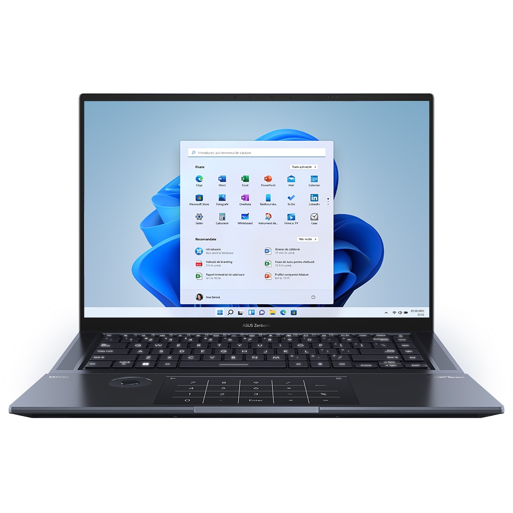 Laptop ASUS Zenbook Pro 16X OLED UX7602ZM-ME022X, IntelCorei7-12700H pana la 4.7GHz, 16" 4K UHD Touch, 16GB, SSD 1TB, NVIDIAGeForceRTX3060 6GB, Windows 11 Pro, negru