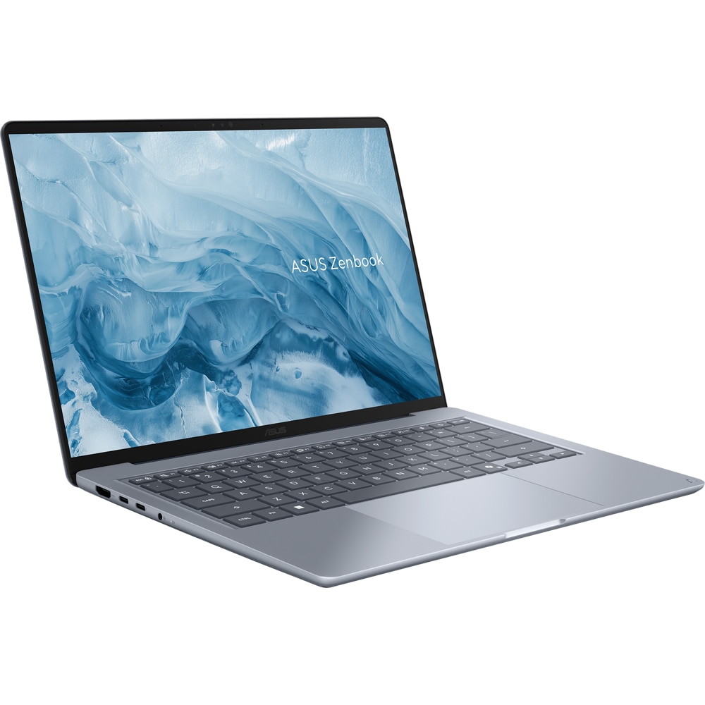 Laptop ASUS Zenbook 14 OLED UX3480AA-U2198W, Intel Core Ultra 7 355 pana la 4.7GHz, 14" Full HD Touch, 16GB, SSD 512GB, Intel Graphics, Windows 11 Home, Arctic Blue