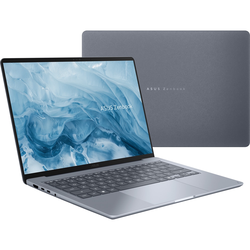 Laptop ASUS Zenbook 14 OLED UX3480AA-U2198W, Intel Core Ultra 7 355 pana la 4.7GHz, 14" Full HD Touch, 16GB, SSD 512GB, Intel Graphics, Windows 11 Home, Arctic Blue
