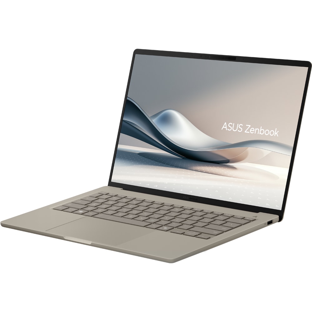 Laptop ASUS Zenbook A 14 OLED UX3407RA-QD043X, Qualcomm Snapdragon X1E-78-100 pana la 3.4GHz, 14" WUXGA, 16GB, SSD 1TB, Adreno, Windows 11 Pro, Zabriskie Beige