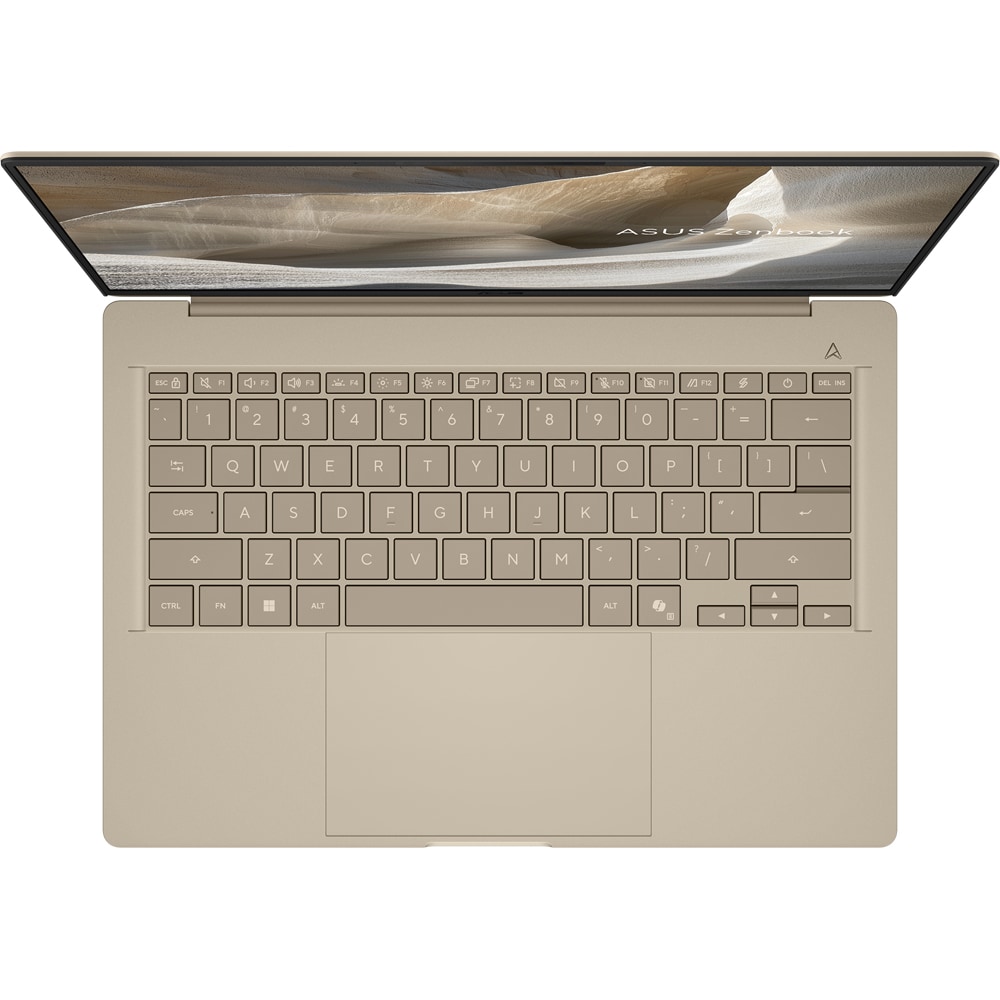 Laptop ASUS Zenbook A14 OLED UX3407NA-QD100W, Snapdragon X2 Elite X2E-88-100 pana la 4.7GHz, 14" WUXGA, 32GB, SSD 1TB, Qualcomm Adreno, Windows 11 Home, Zabriskie Beige