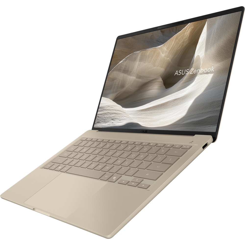 Laptop ASUS Zenbook A14 OLED UX3407NA-QD100W, Snapdragon X2 Elite X2E-88-100 pana la 4.7GHz, 14" WUXGA, 32GB, SSD 1TB, Qualcomm Adreno, Windows 11 Home, Zabriskie Beige