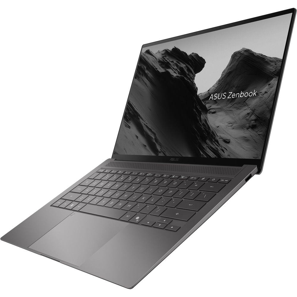 Laptop ASUS Zenbook S 14 OLED UX5406AA-SW302X, Intel Core Ultra 9 386H pana la 4.9GHz, 14" 3K, 32GB, SSD 1TB, Intel Graphics, Windows 11 Pro, Antrim Gray