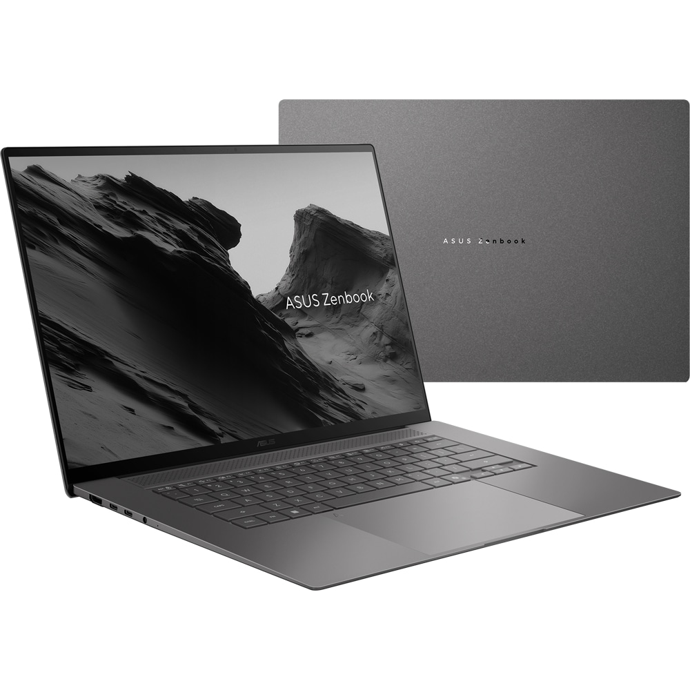 Laptop ASUS Zenbook S 16 OLED UM5606GA-SR206X, AMD Ryzen AI 9 465 pana la 5GHz, 16" 3K Touch, 32GB, SSD 1TB, AMD Radeon 880M Graphics, Windows 11 Pro, Antrim Gray