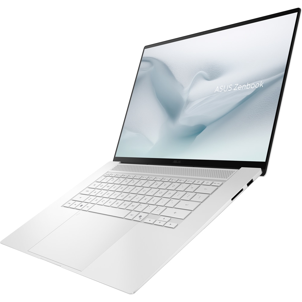 Laptop ASUS Zenbook S 16 OLED UM5606GA-SR223X, AMD Ryzen AI 9 465 pana la 5GHz, 16" 3K Touch, 32GB, SSD 1TB, AMD Radeon 880M Graphics, Windows 11 Pro, Scandinavian White