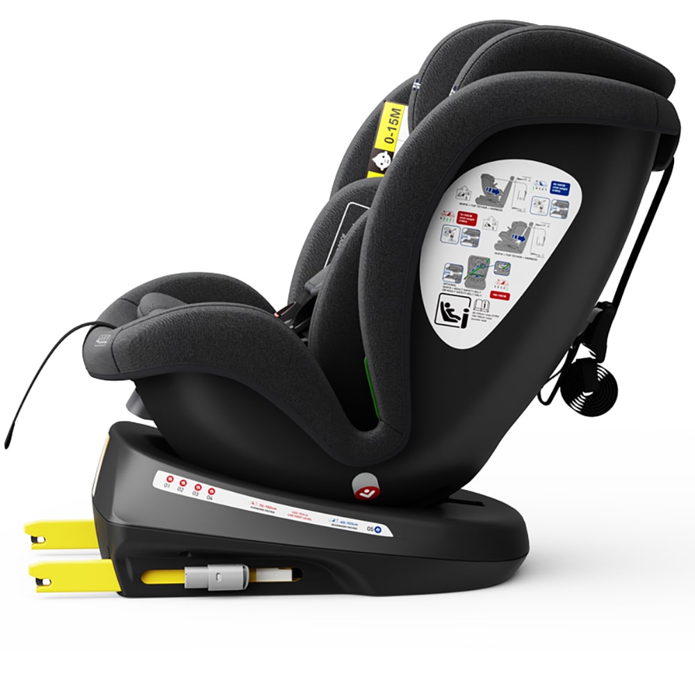 Scaun auto BUF BOOF TWT Plus rotativ 360 grade ISIZETWTBJ, Isofix, 0-36 kg, R129, negru
