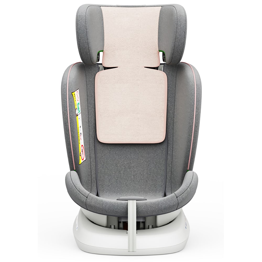 Scaun auto BUF BOOF TWT Plus rotativ 360 grade ISIZETWTPINK, Isofix, 0-36 kg, R129, roz deschis-gri