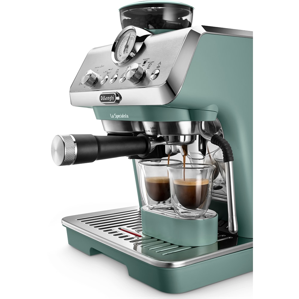 Espressor semi-automat DELONGHI La Specialista Arte EC9155.GR, 1.5l, 1300W, 15 bar, functia Active Temperature Control, verde-argintiu