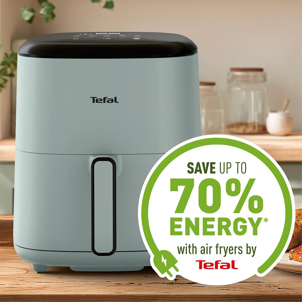 Friteuza cu aer cald TEFAL Easy Fry POP EY2454E0, 5l, 1kg, 1500W, verde-negru