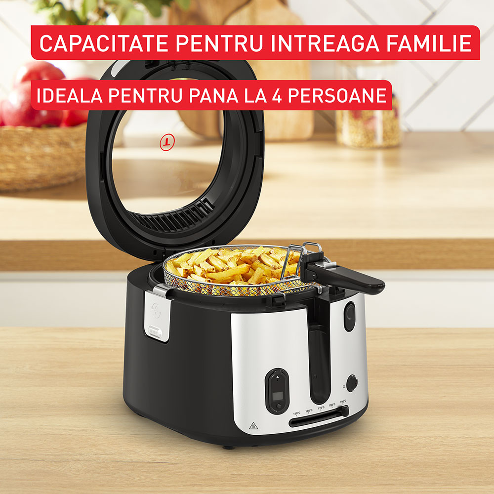 Friteuza TEFAL Filtra Vision+ FF2588E0, 1.2kg, 2.1l, 1900W, argintiu-negru