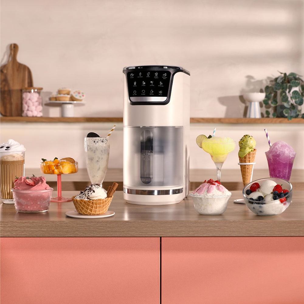 Aparat de facut inghetata TEFAL Dolci IG602AE0, 1.4l, 600W, crem-negru