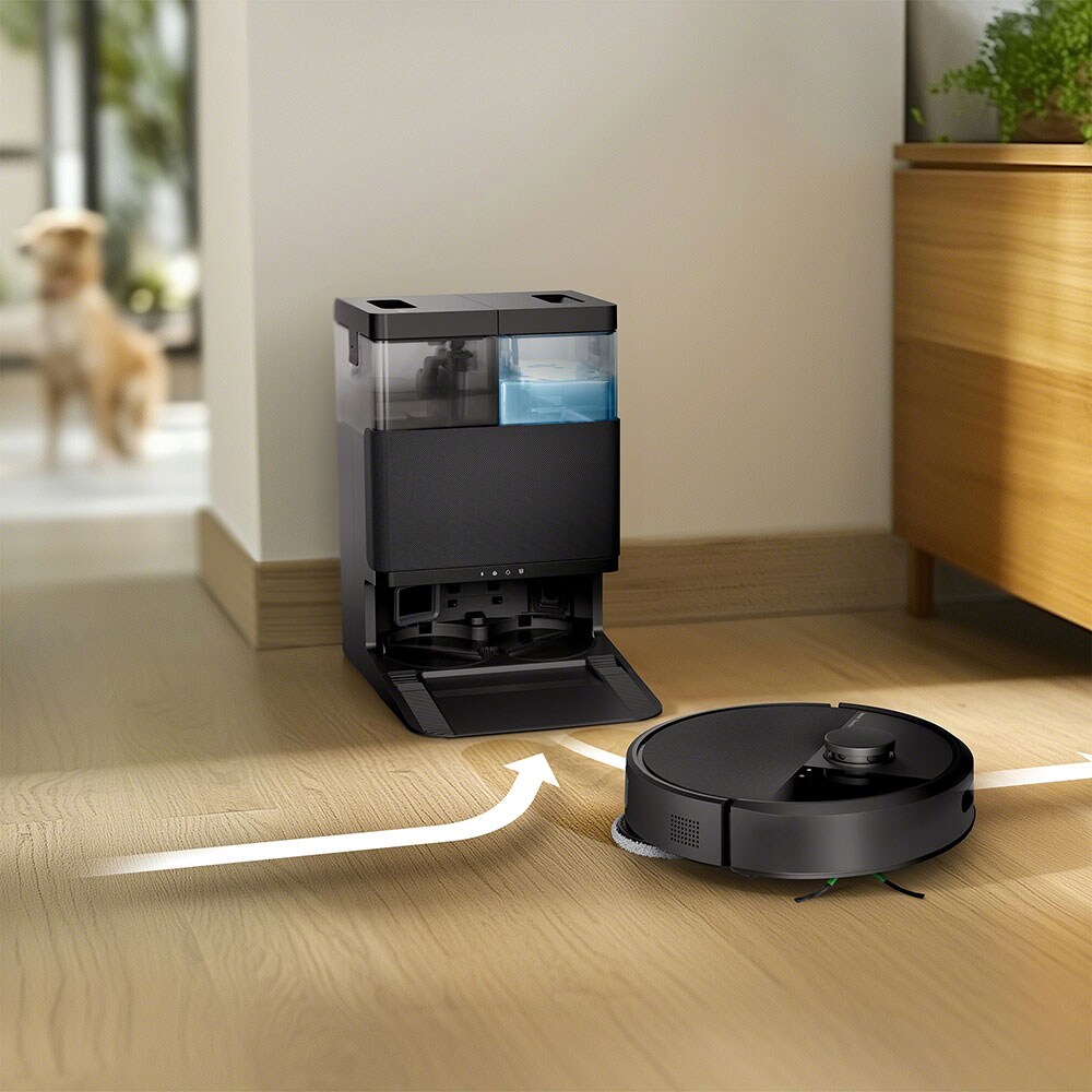 Aspirator robot IROBOT Roomba Plus 405+ G185040, 0.29l, autonomie max 180 min, functie mop, negru