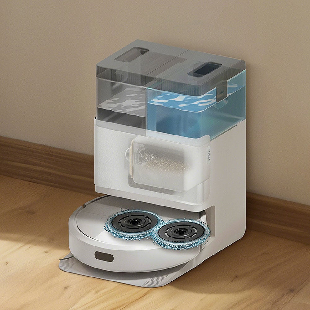 Aspirator robot IROBOT Roomba Plus 405+ G185240, 0.29l, autonomie max 180 min, functie mop, alb