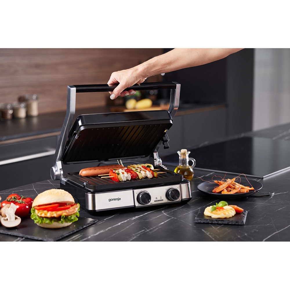 Gratar electric GORENJE GCG2000MT, 2000W, argintiu-negru