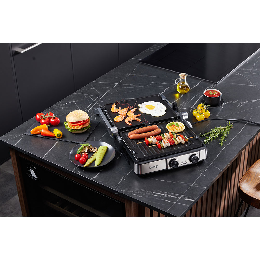 Gratar electric GORENJE GCG2000MT, 2000W, argintiu-negru